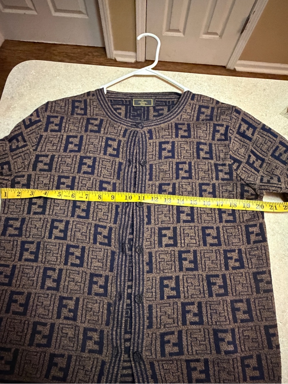 Vintage Fendi Brown Monogram Knit Cardigan - Picture 4 of 10